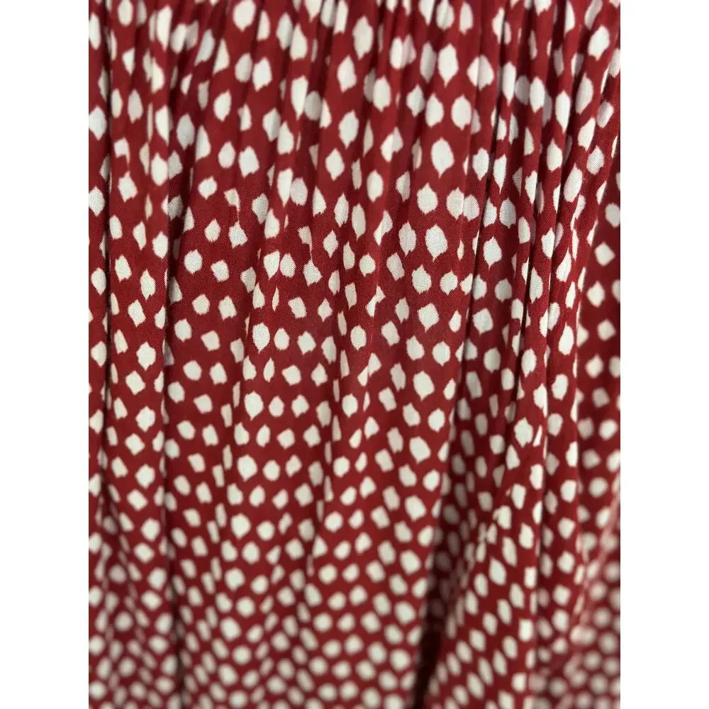 Tiare Hawaii Cheyenne Off The Shoulder Cover-up Maxi Dress cotton Red Dot OS - Picture 8 of 9